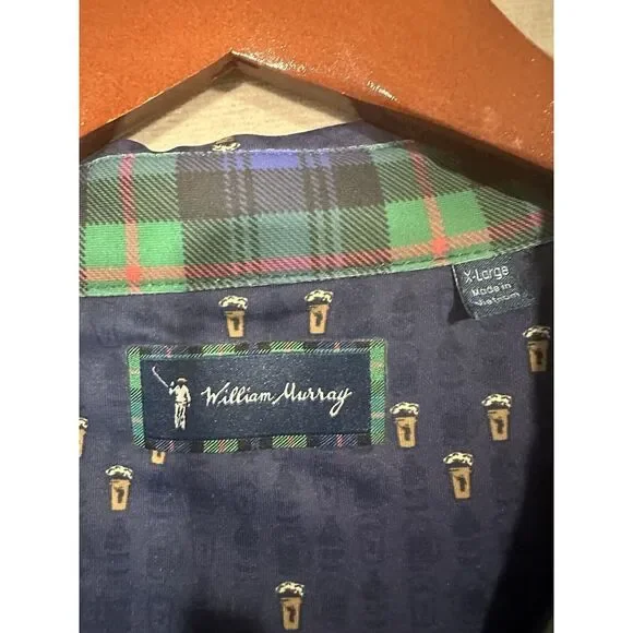 William Murray Men's Performance Golf Polo Shirt‎  Beer Keep Em Coming Blue XXL - Picture 3 of 7